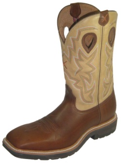 Twisted X MLCS004 for $189.99 Men's' Pull On Work Lite Boot with Bridle Brown Leather Foot and a New Wide Steel Toe